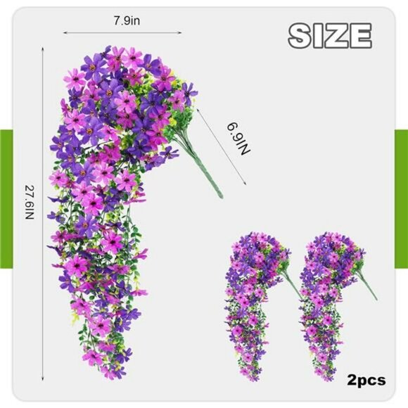 Artificial Hanging Flowers Outdoor Daisy Vines Eucalyptus Porch Decor Set - Picture 2 of 8